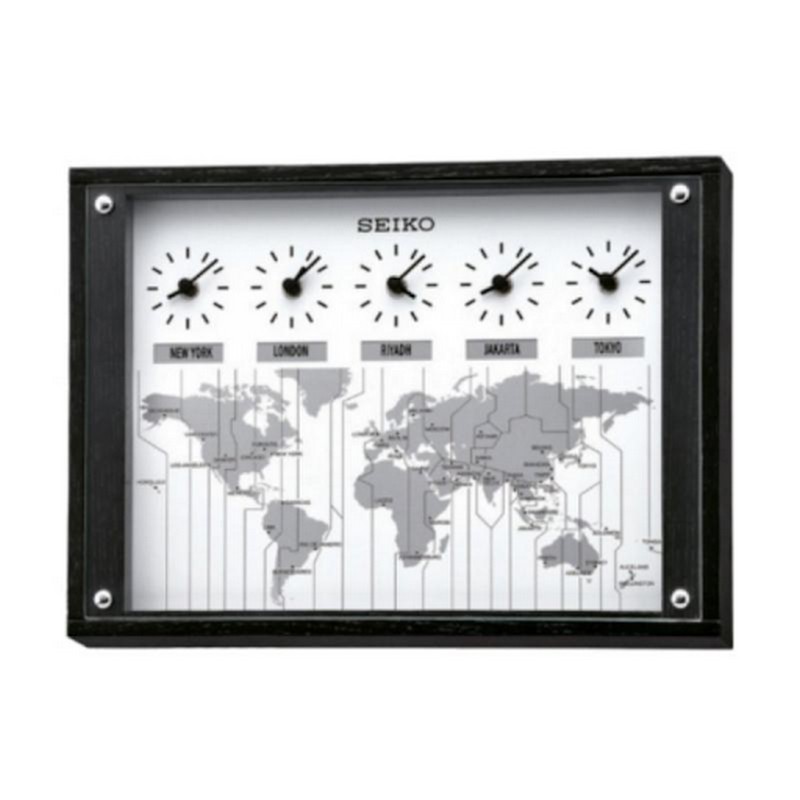 Đồng hồ treo tường bản đồ thế giới SEIKO QXA539K có thiết kế đơn giản, hiện đại 
