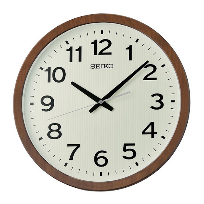 Đồng hồ treo tường dạ quang SEIKO QXA799B có thiết kế vỏ nâu nhìn giản dị  