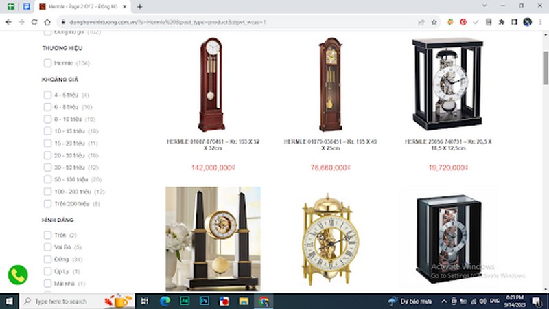Donghotreotuong Store phân phối chính hãng đồng hồ Hermle nhập khẩu Đức