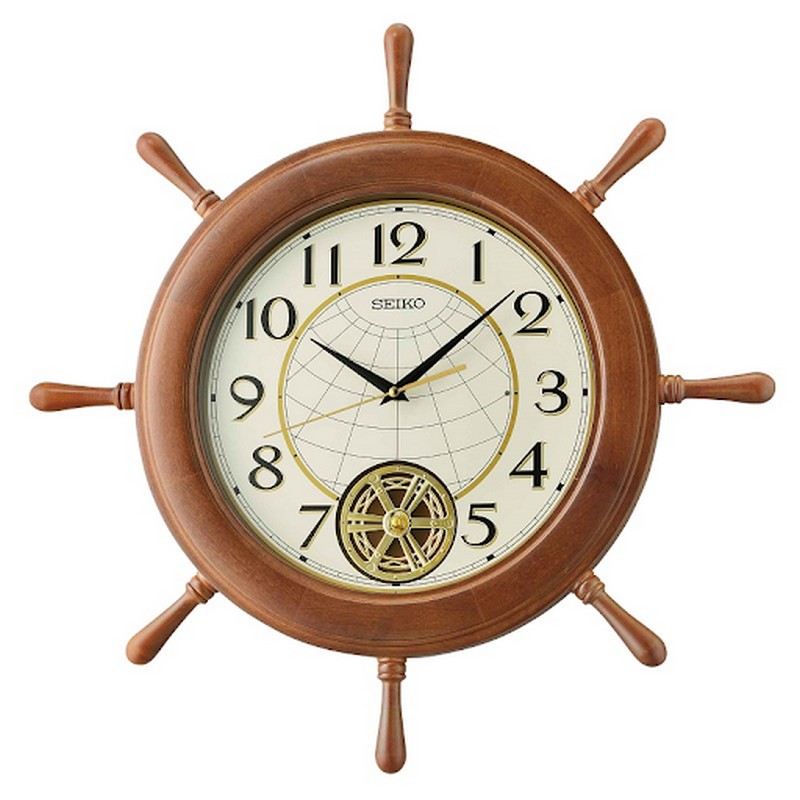 Thiết kế đồng hồ Seiko QXC242B lấy cảm hứng từ vô lăng lái tàu thủy 